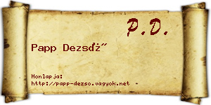 Papp Dezső névjegykártya