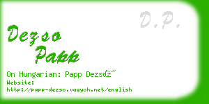 dezso papp business card